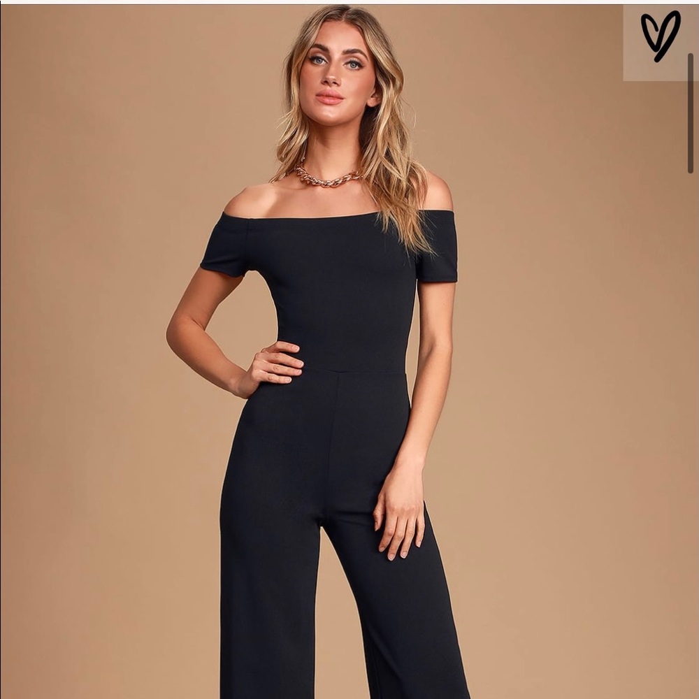 Lulu’s Black Off-the-Shoulder Jumpsuit